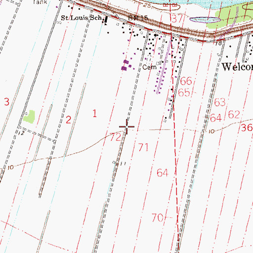 Topographic Map of New Hope Plantation (historical), LA