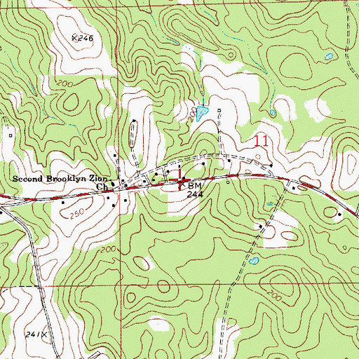 Topographic Map of Georgiaville, AL