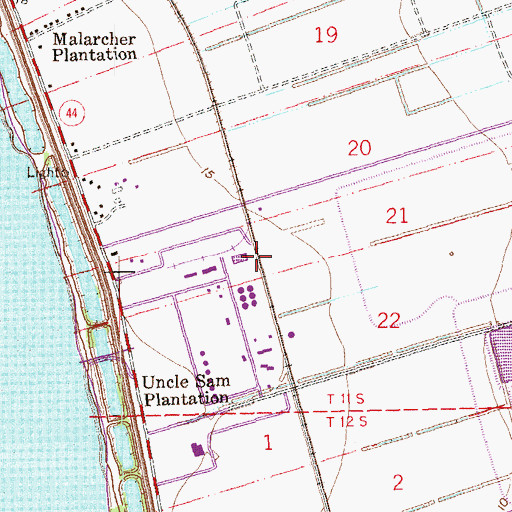 Topographic Map of Nicholle (historical), LA