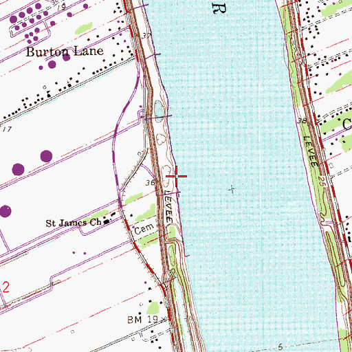 Topographic Map of Olga Landing, LA