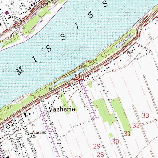 Topographic Map of Oubre, LA