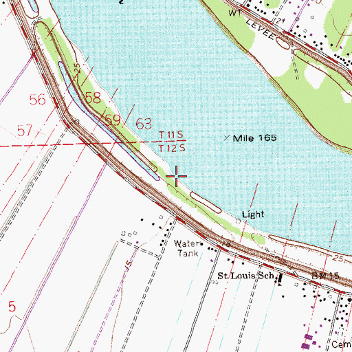 Topographic Map of Saint Alice Revetment, LA