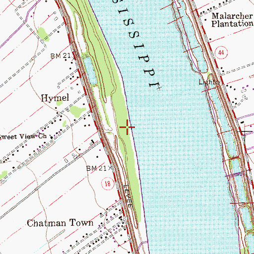 Topographic Map of Saint Cecil Landing, LA
