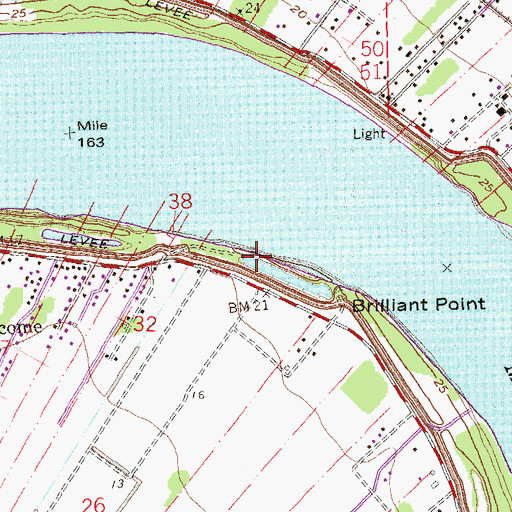 Topographic Map of Saint Clair Landing, LA