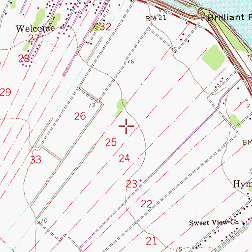 Topographic Map of Saint Claire Plantation (historical), LA
