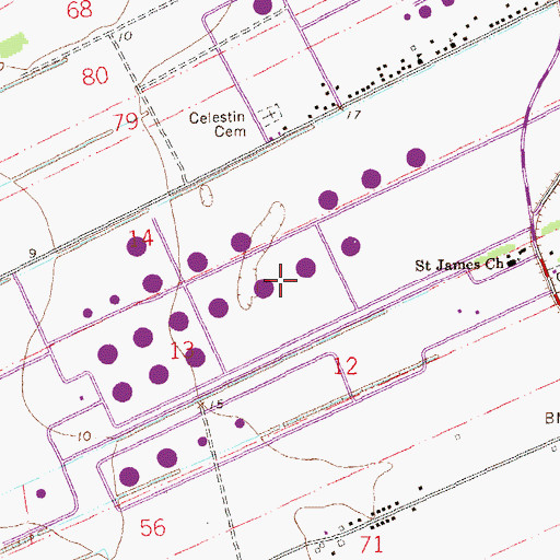 Topographic Map of Saint James Plantation (historical), LA