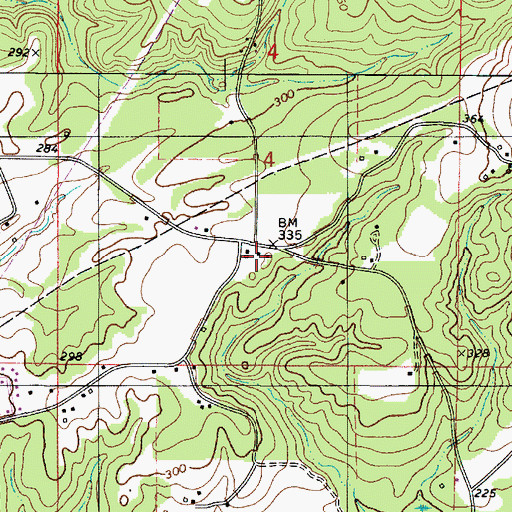 Topographic Map of Lewis Cemetery, AL