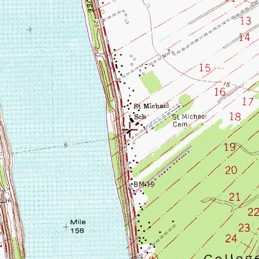 Topographic Map of Saint Michaels Church, LA