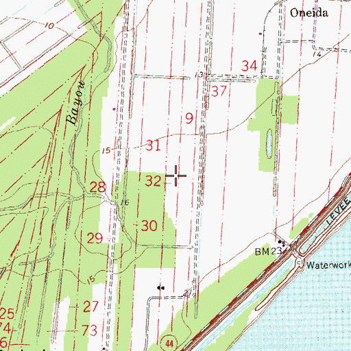 Topographic Map of Theriot Plantation (historical), LA