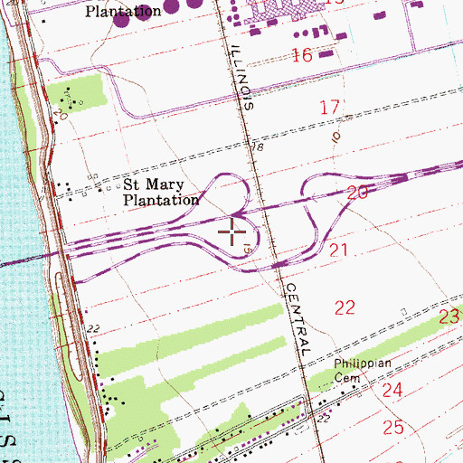 Topographic Map of Tippecanoe Plantation (historical), LA