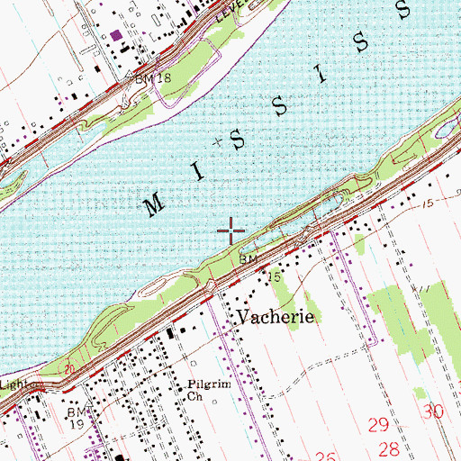 Topographic Map of Vacherie Revetment, LA