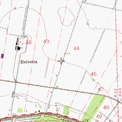 Topographic Map of Wilton Plantation (historical), LA