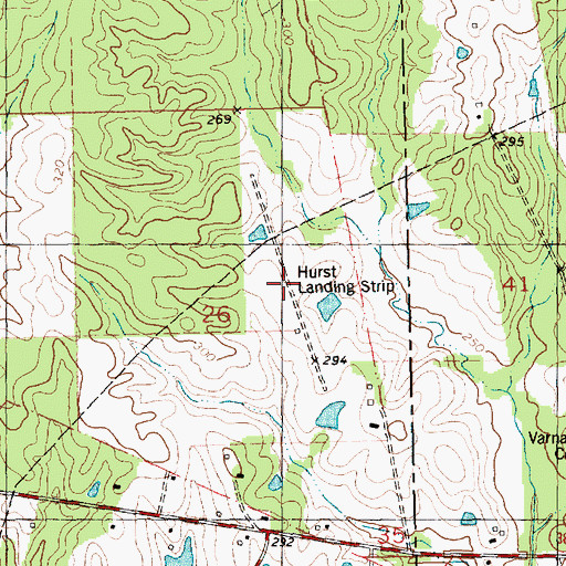 Topographic Map of Hurst Landing Strip (historical), LA