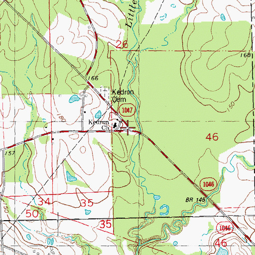 Topographic Map of Kedron, LA