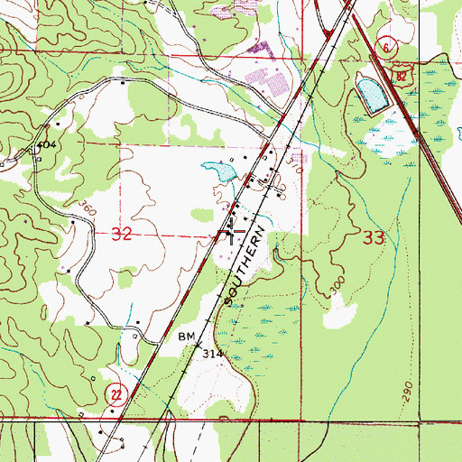 Topographic Map of Maplesville Community Church, AL