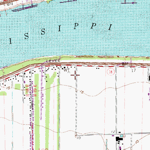 Topographic Map of Columbia Plantation, LA