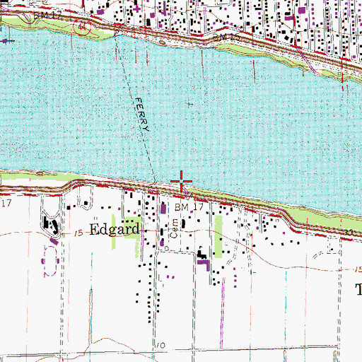 Topographic Map of Edgard Landing, LA