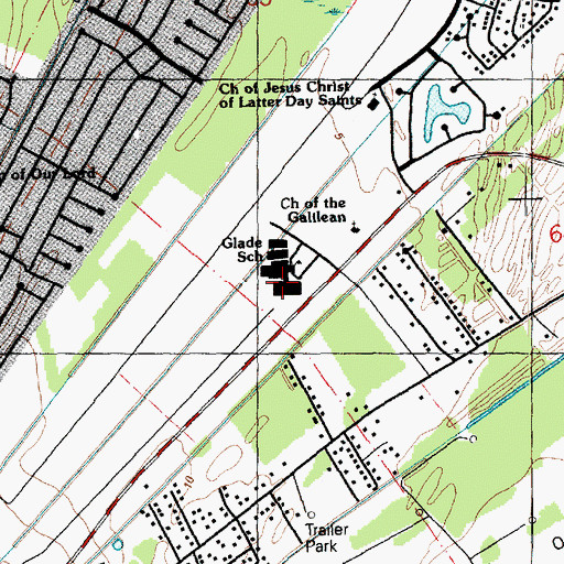 Topographic Map of Glade Junior High School, LA