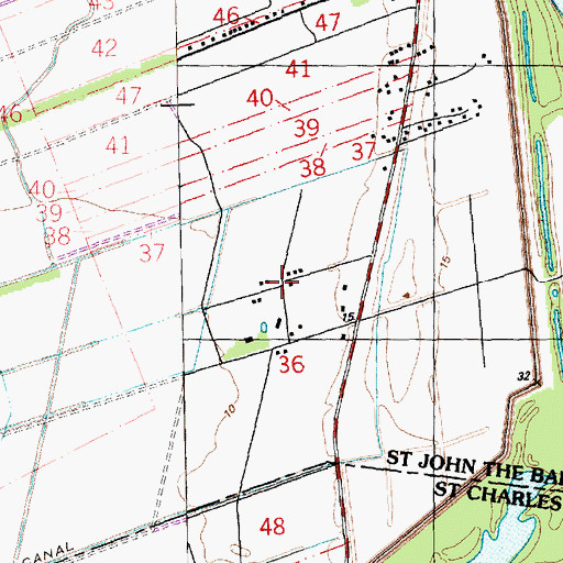 Topographic Map of Glendale Plantation, LA