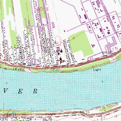 Topographic Map of Our Lady of Grace Catholic School, LA