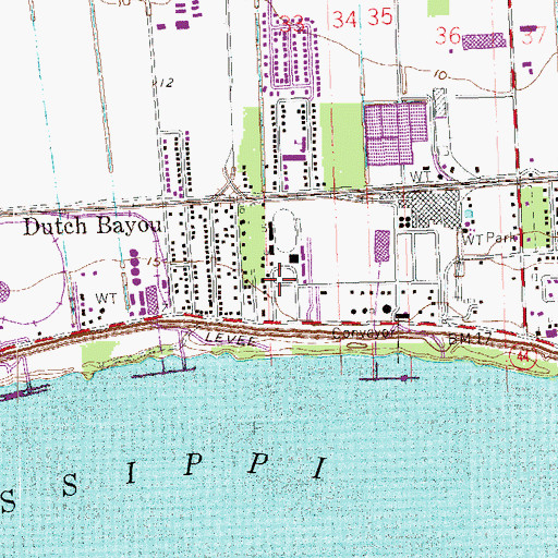 Topographic Map of Leon Godchaux Alternative School, LA