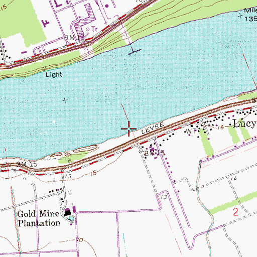 Topographic Map of Lucy Revetment, LA