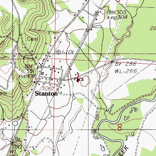 Topographic Map of Stanton Christian School, AL