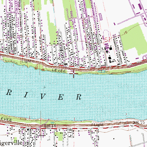 Topographic Map of Reserve Landing, LA