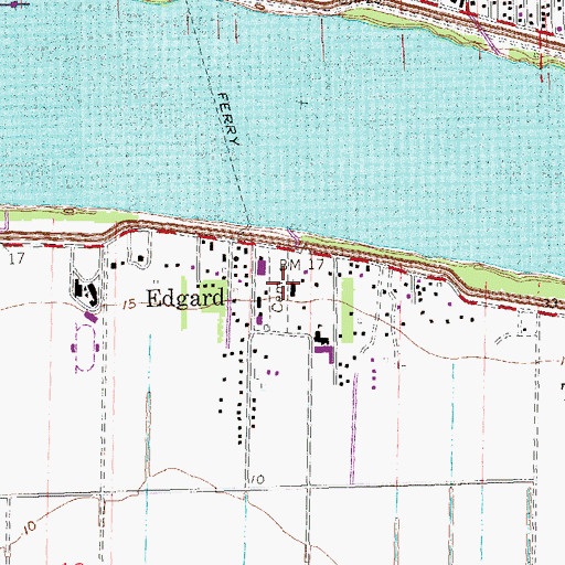 Topographic Map of Saint John the Baptist Catholic Church, LA