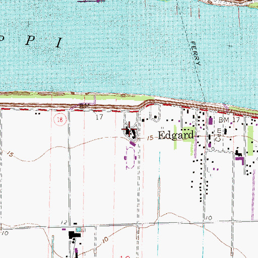 Topographic Map of West Saint John Elementary School, LA