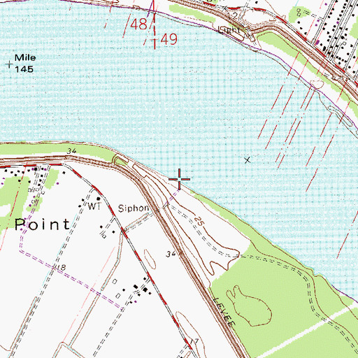 Topographic Map of Whitney Landing, LA