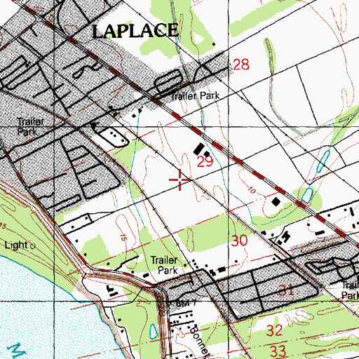 Topographic Map of Woodland Plantation, LA