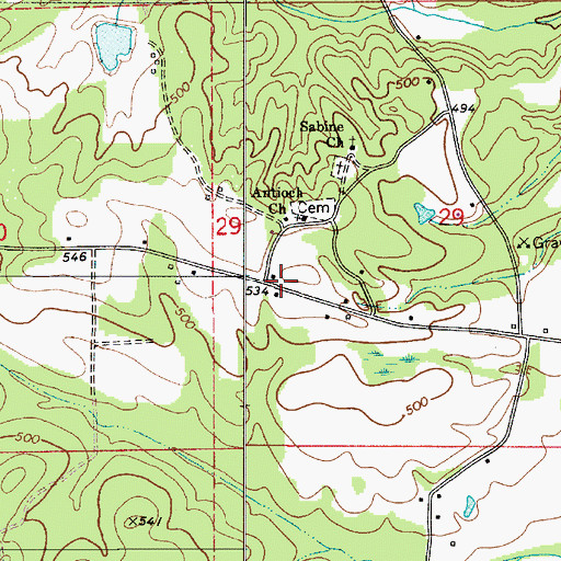 Topographic Map of Antioch, AL