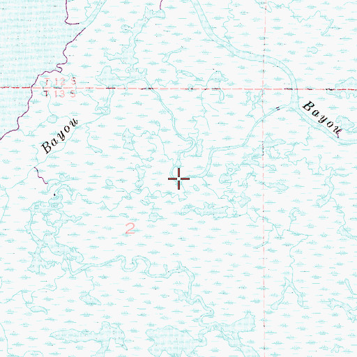 Topographic Map of West Branch Grand Bayou, LA