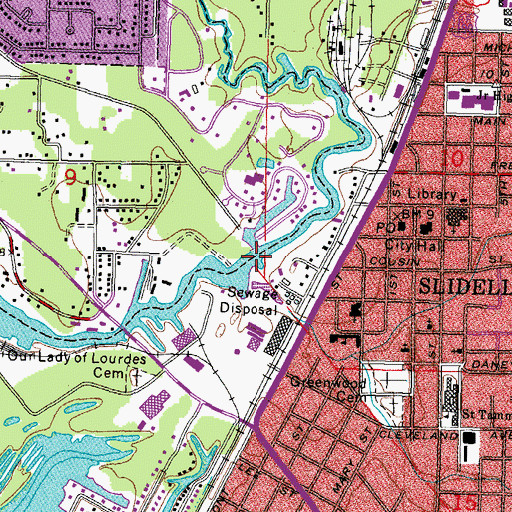 Topographic Map of Bayou Patassat, LA