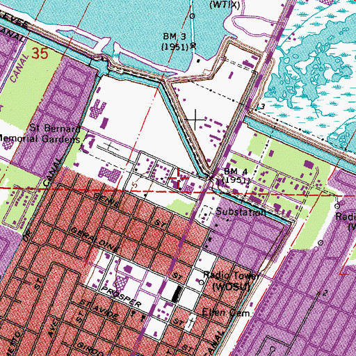 Topographic Map of Assembly of God Tabernacle, LA