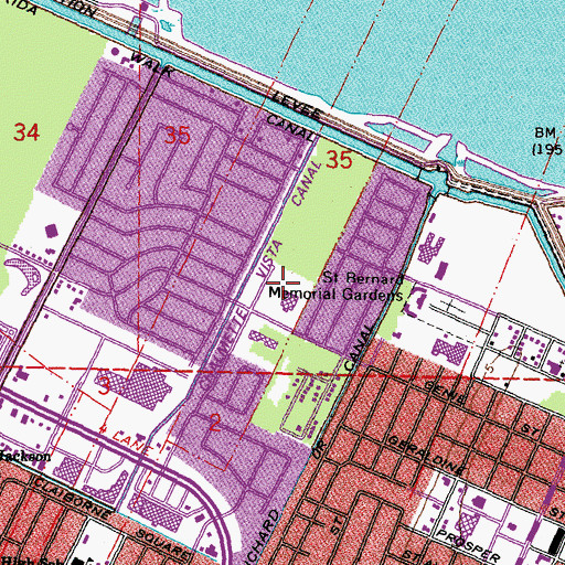 Topographic Map of Chalmette Medical Center (historical), LA