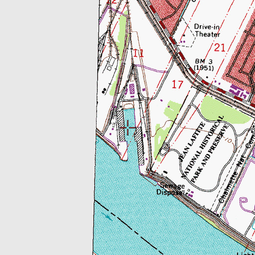 Topographic Map of Chalmette Slip, LA