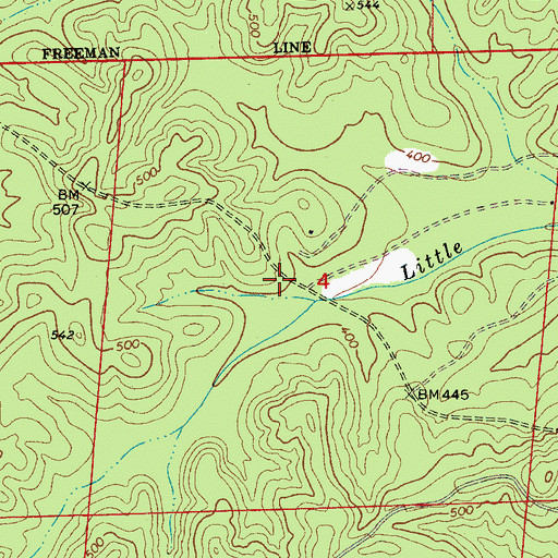Topographic Map of Burns Cemetery, AL