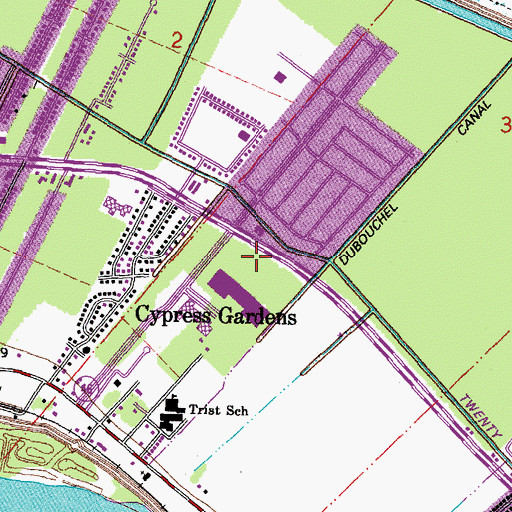 Topographic Map of Cypress Plaza Shopping Center, LA