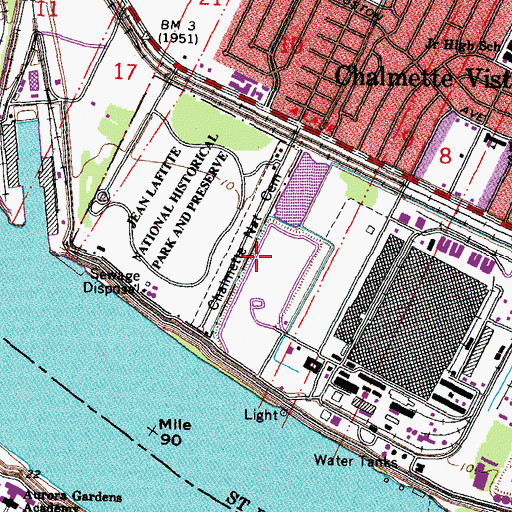 Topographic Map of DeFazende Plantation (historical), LA