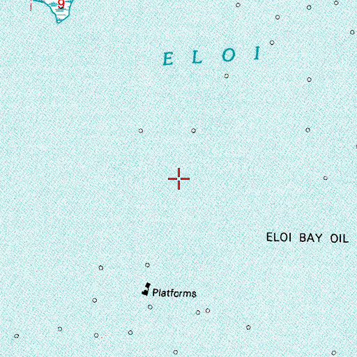 Topographic Map of Eloi Bay Oil and Gas Fields, LA