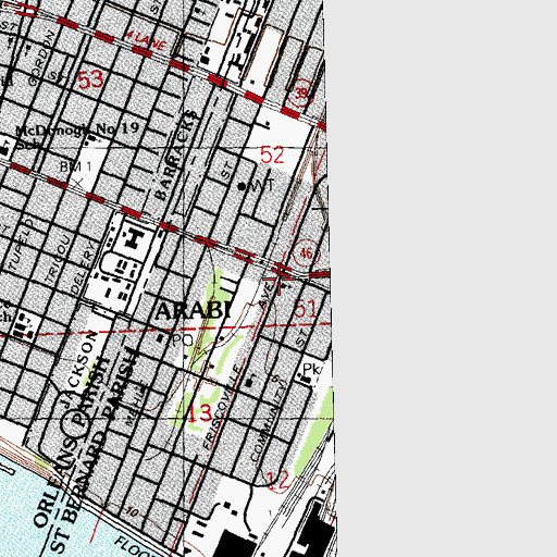 Topographic Map of Faith World Assembly Church, LA