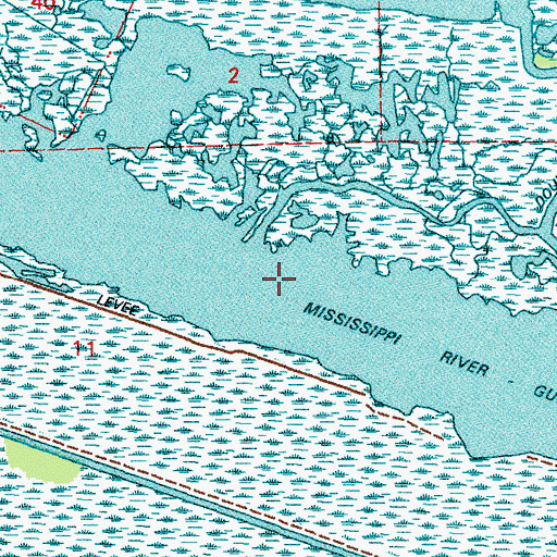 Topographic Map of Grass Lagoon (historical), LA