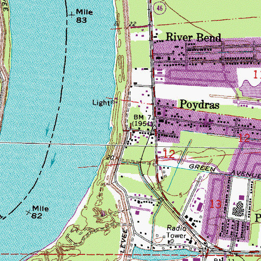 Topographic Map of Mount Olive Church, LA