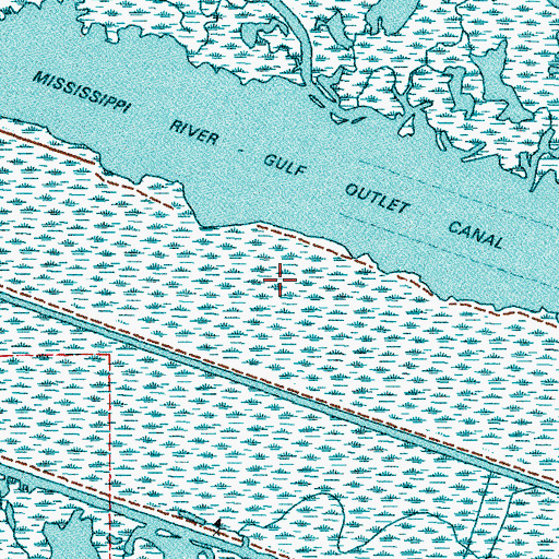 Topographic Map of Nicks Lagoon (historical), LA