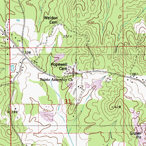 Topographic Map of Hopewell African Methodist Episcopal Church, AL