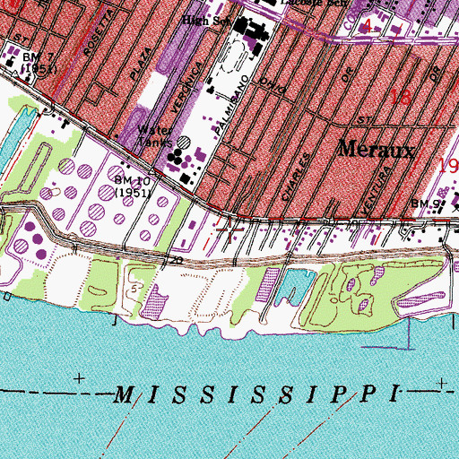 Topographic Map of Packenham Mobile Home Park, LA