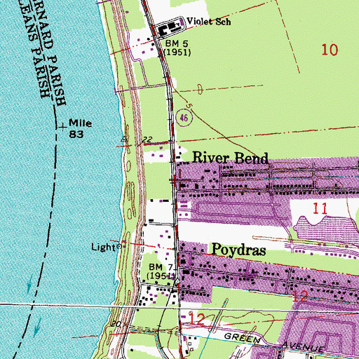 Topographic Map of Riverbend Baptist Church, LA