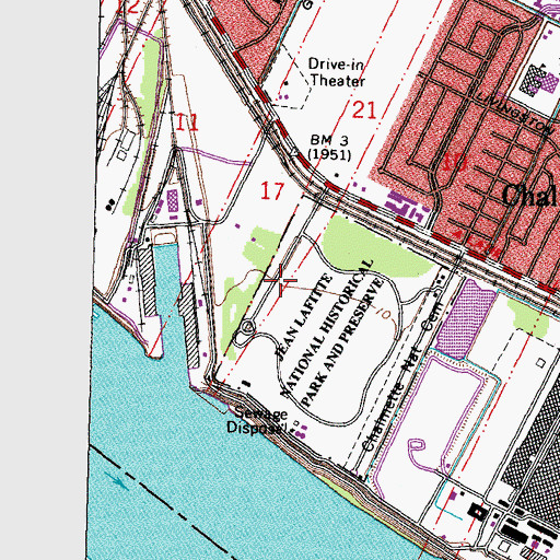 Topographic Map of Rodriguez Canal (historical), LA